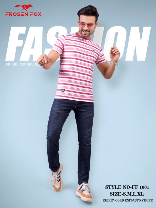 Men's Striped Half sleeve Crew neck Tshirt - Image 9