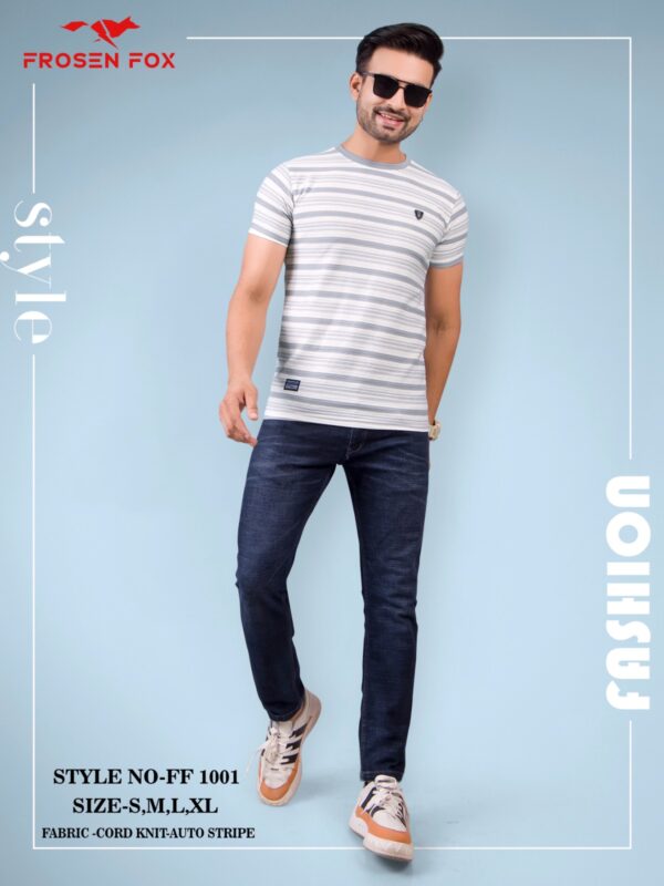 Men's Striped Half sleeve Crew neck Tshirt - Image 11
