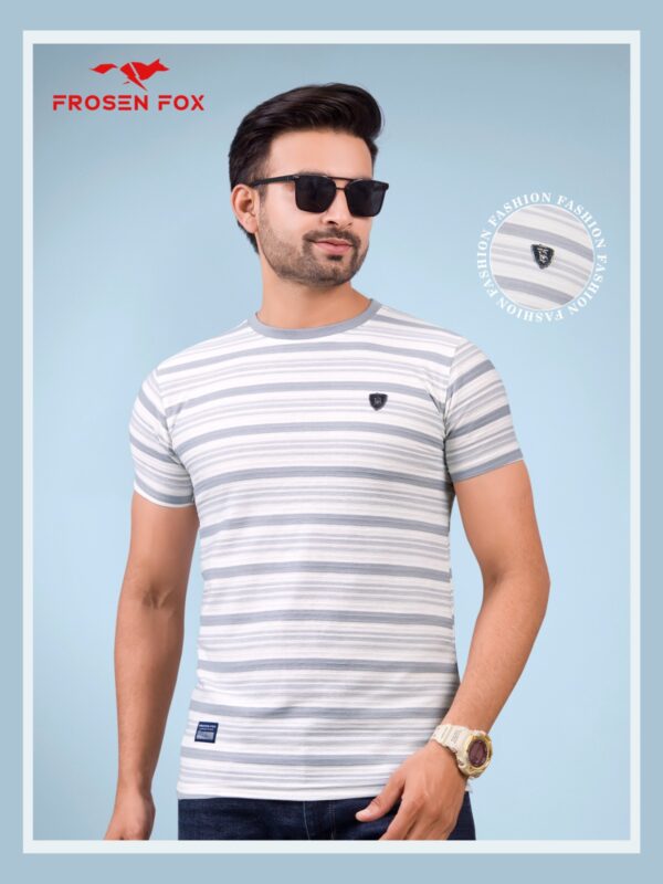 Men's Striped Half sleeve Crew neck Tshirt - Image 4