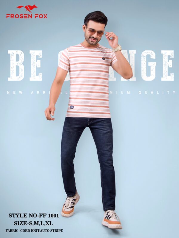 Men's Striped Half sleeve Crew neck Tshirt - Image 10