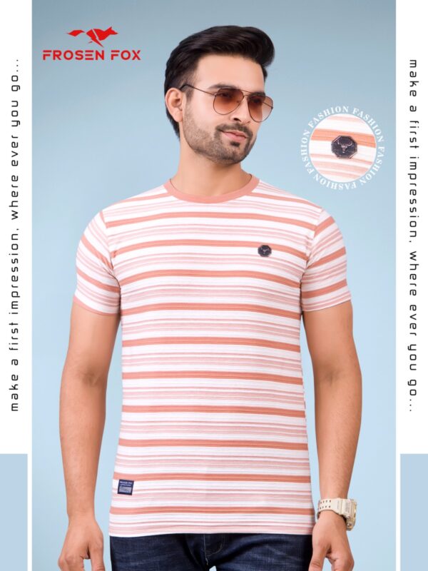 Men's Striped Half sleeve Crew neck Tshirt