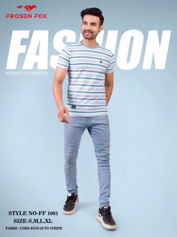 Men's Striped Half sleeve Crew neck Tshirt - Image 14