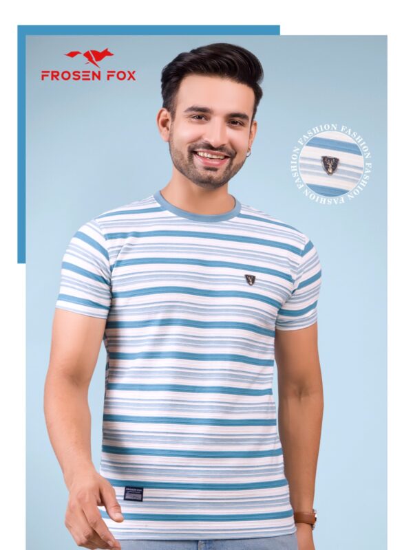 Men's Striped Half sleeve Crew neck Tshirt - Image 5