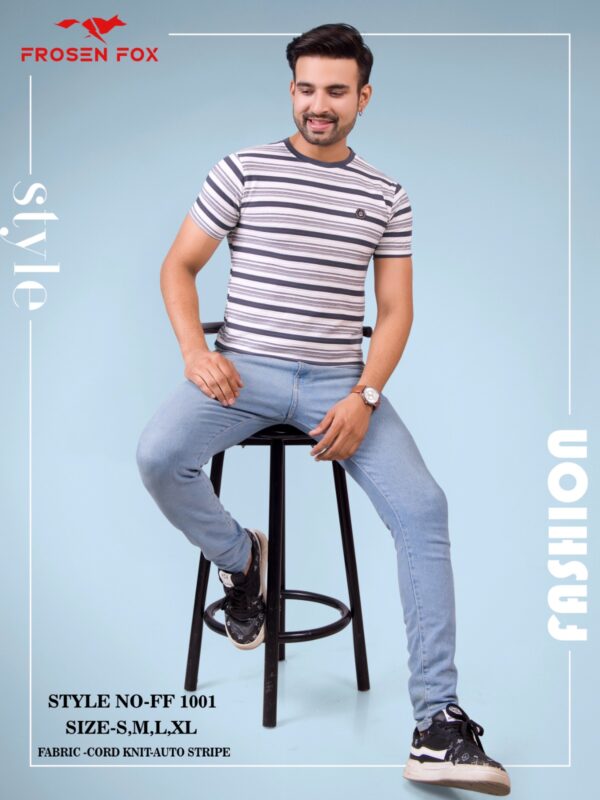 Men's Striped Half sleeve Crew neck Tshirt - Image 17