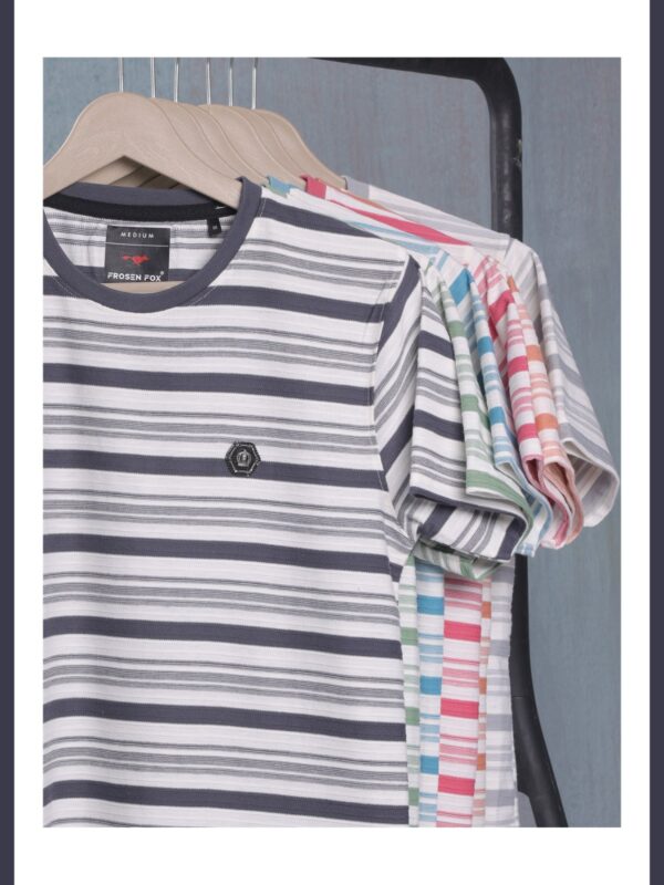 Men's Striped Half sleeve Crew neck Tshirt - Image 18