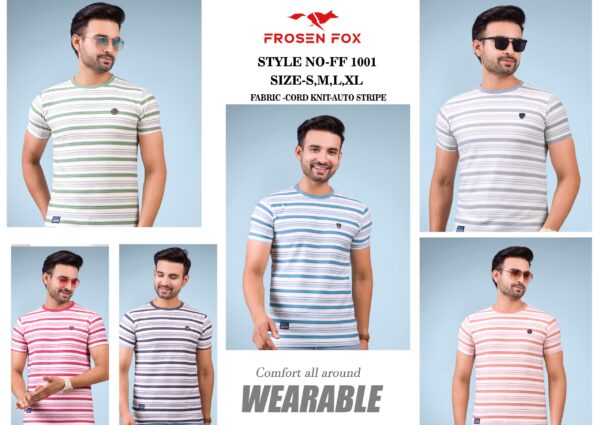 Men's Striped Half sleeve Crew neck Tshirt - Image 21