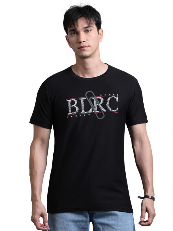 Men's Jacquard HD Puff Print Tees  BL-09 - Image 9