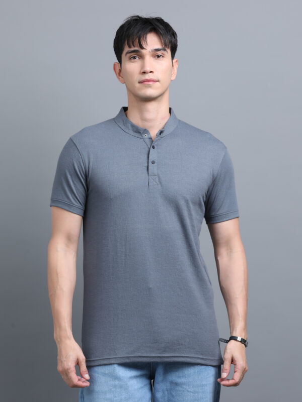 Jacquard Men's Stand Collar Tshirt BL-08 - Image 2