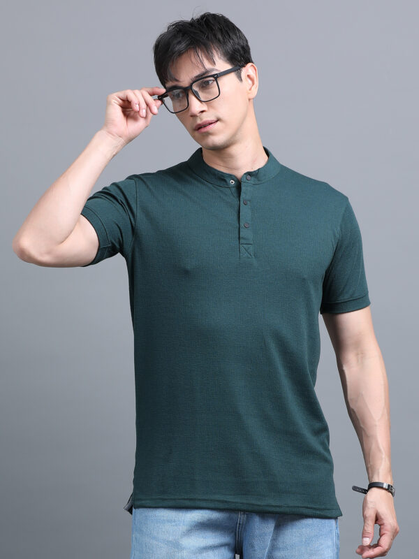 Jacquard Men's Stand Collar Tshirt BL-08 - Image 3