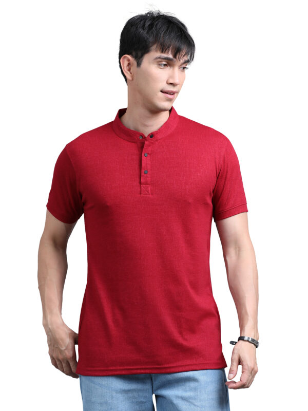 Jacquard Men's Stand Collar Tshirt BL-08