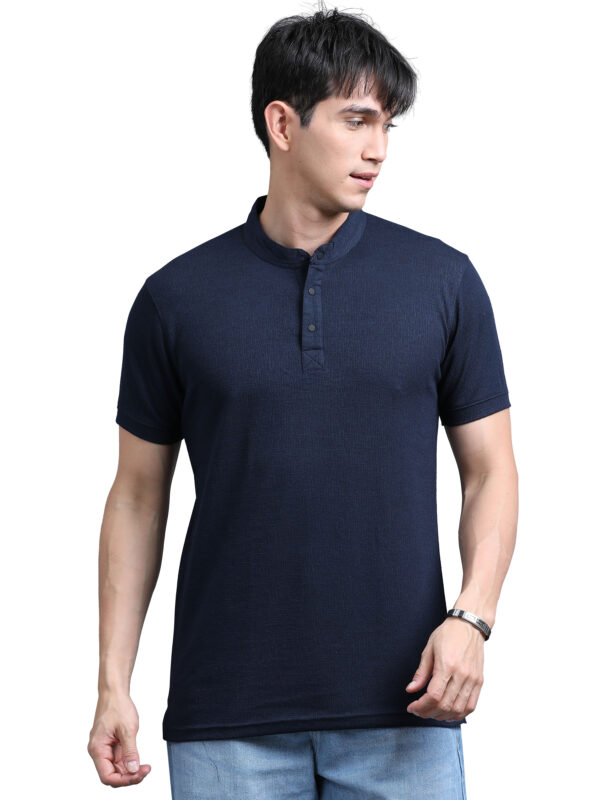 Jacquard Men's Stand Collar Tshirt BL-08 - Image 5