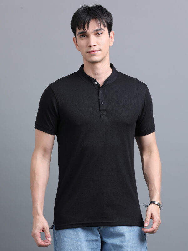 Jacquard Men's Stand Collar Tshirt BL-08 - Image 6
