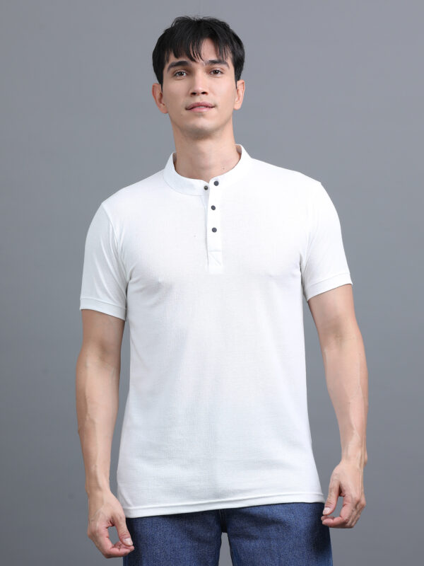 Jacquard Men's Stand Collar Tshirt BL-08 - Image 7