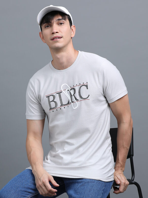 Men's Jacquard HD Puff Print Tees  BL-09 - Image 5
