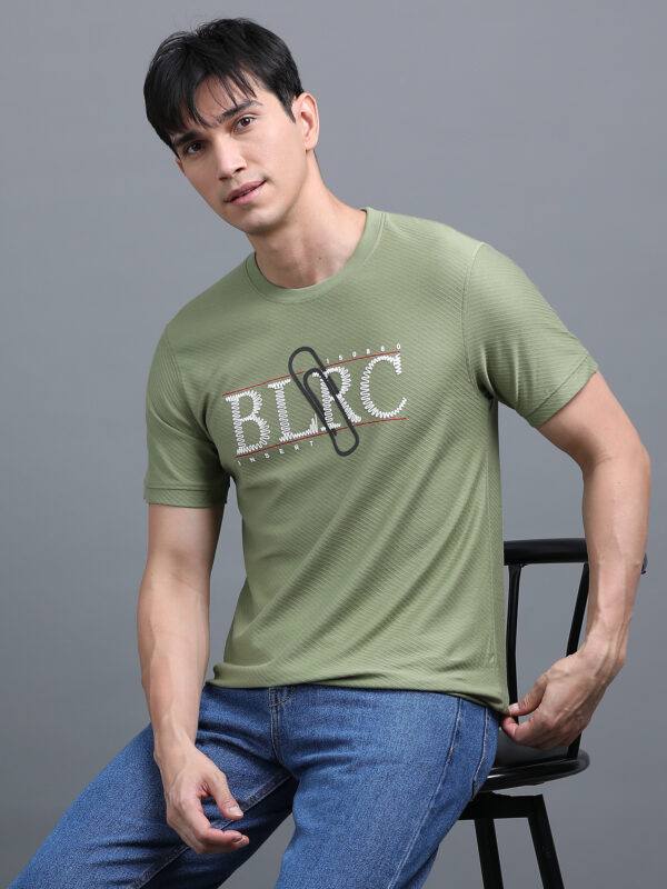 Men's Jacquard HD Puff Print Tees  BL-09 - Image 2