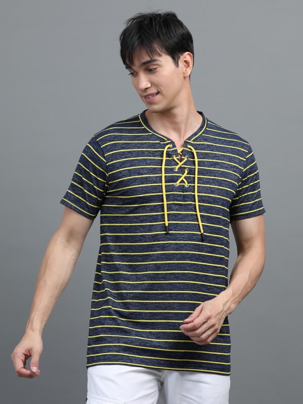 V-neck With Rope Men's Tshirt  BL-12 - Image 7